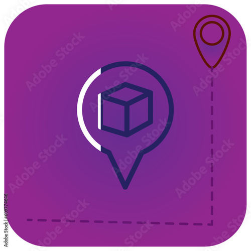vector icon of a location icon with purple background