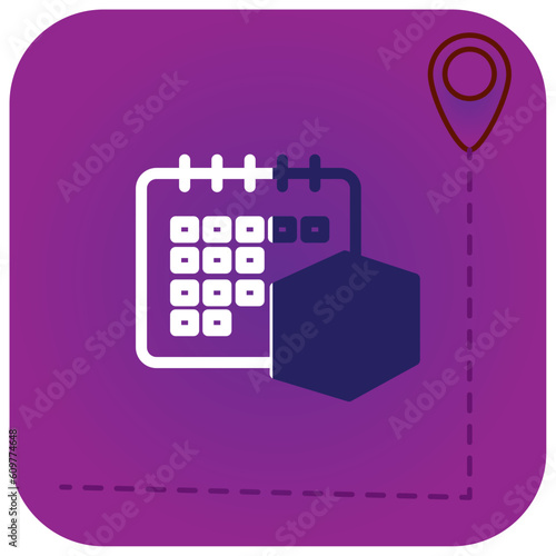 almanac vector icon with purple background