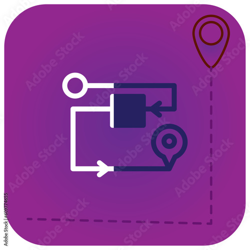 shipping table vector icon with purple background