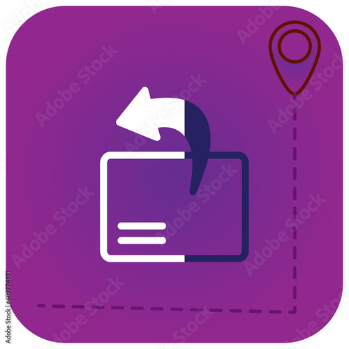 shipping table vector icon with purple background