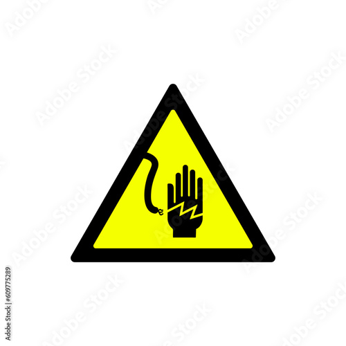 triangle yellow electricity warning symbol