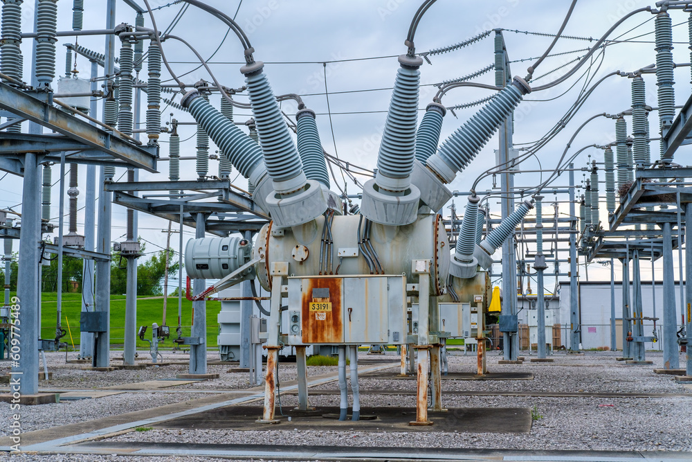 Fototapeta premium Urban Electrical Substation and its Varied Components