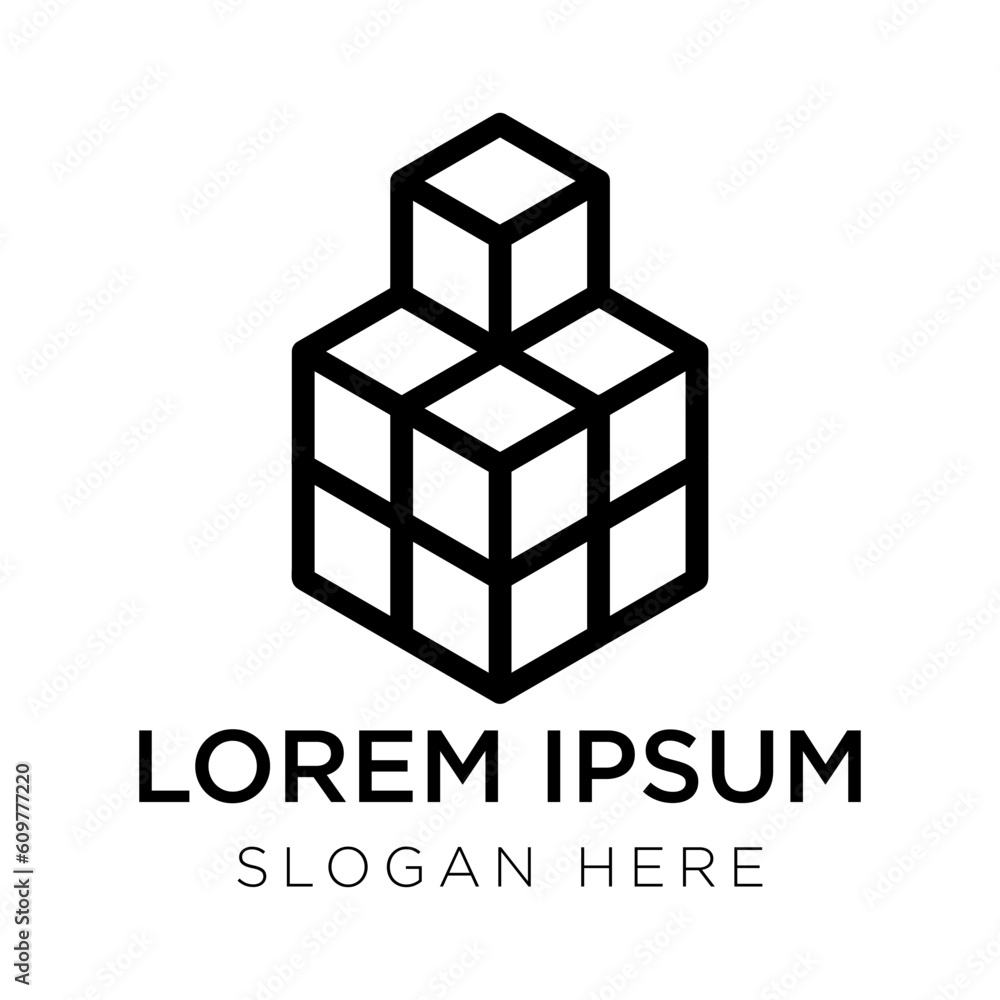 Cube logo vector illustration isolated on white background Cube logo vector illustration isolated on white background