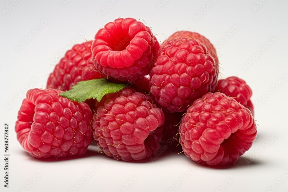 Appetizing tasty raspberries. The concept of proper nutrition and vitamins in the crop. AI generated, human enhanced. Appetizing tasty raspberries. The concept of proper nutrition and vitamins in the crop. AI generated, human enhanced.