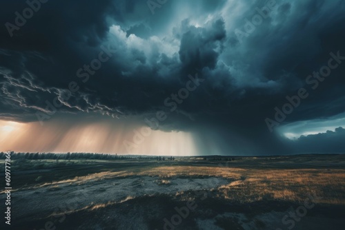 Dramatic stormy sky. Climate change concept. AI generated, human enhanced. © top images