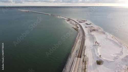 Sanibel Causeway in Florida after Hurricane Ian photo
