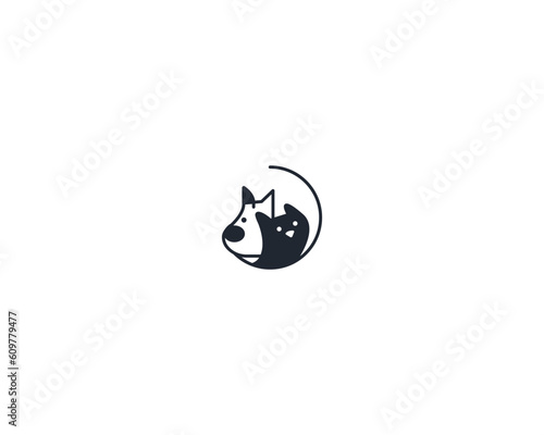 Dog and cat logo design template vector, line of pet logo design suitable for pet shop, store, cafe, business, hotel, veterinary clinic, Domestic animal vector illustration logotype, sign or symbol