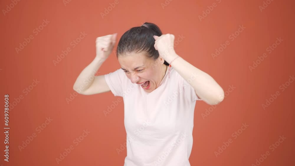 Woman exploding with anger. Woman exploding with anger.
