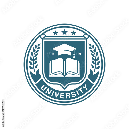 Education badge logo design. University high school emblem. Vector Logo Template