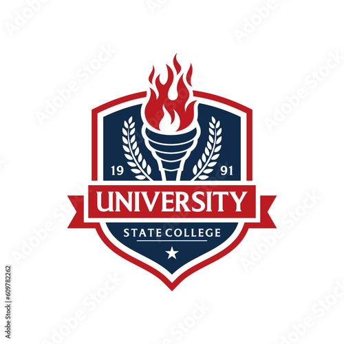 Education badge logo design. University high school emblem. Vector Logo Template
