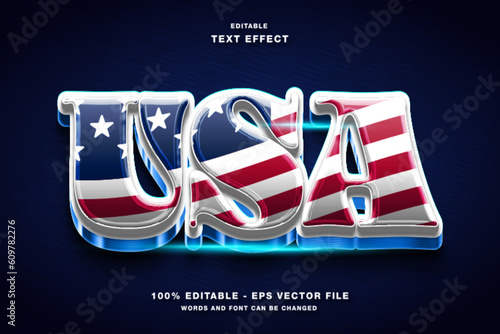 4th of July USA Independence Day 3D Editable Text Effect