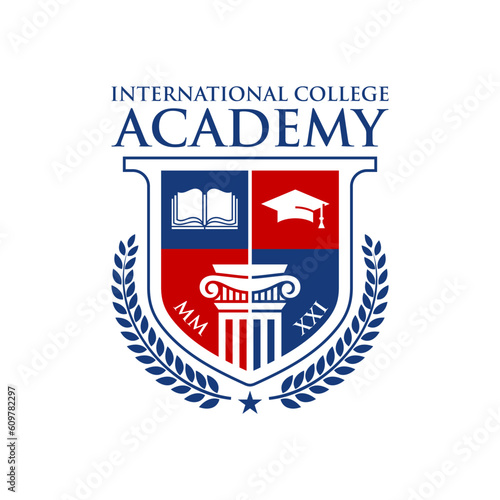 Education badge logo design. University high school emblem. Vector Logo Template