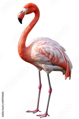 A Flamingo isolated on transparent background -Generative AI 