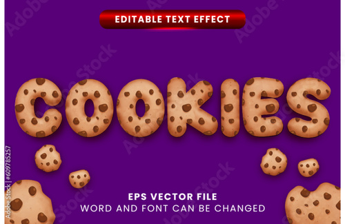 chocolate cookies textured editable text effect
