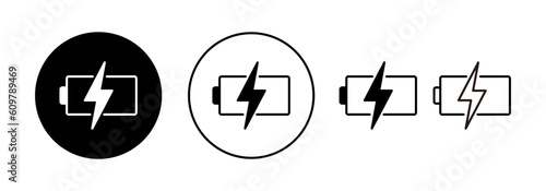 Battery icon vector for web and mobile app. battery charging sign and symbol. battery charge level