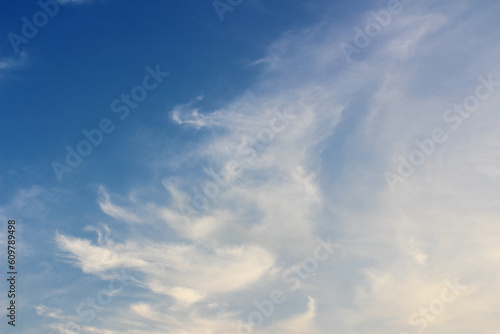 Fototapeta Naklejka Na Ścianę i Meble -  Blank sky surface with small clouds
