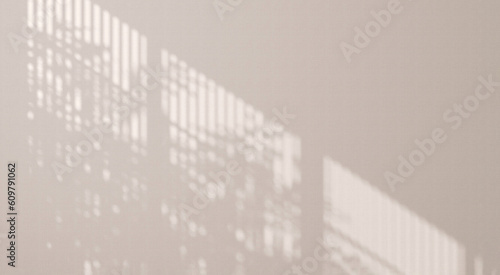 Tableau sur toile Blank clean beige, cream fabric texture wallpaper wall in sunlight, shadow of sh
