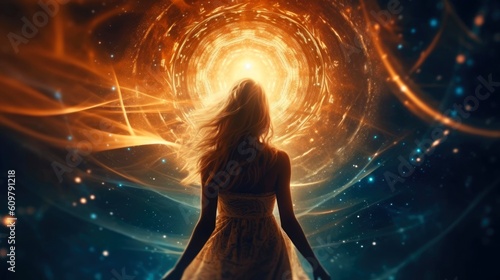 Obraz na płótnie Psychic waves experimentation, psychedelia, and bold mental, emotional, and spiritual journey, journey into wellness with psychic waves, Generative AI illustration w salonie