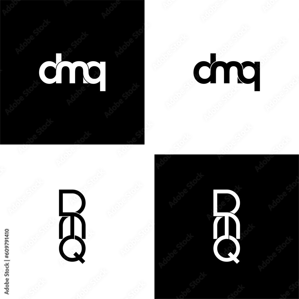 dmq initial letter monogram logo design set dmq initial letter monogram logo design set