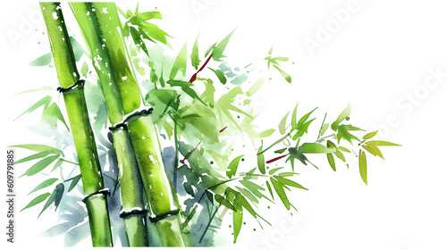 bamboo in watercolor style, isolated on a transparent background for design layouts © Perfect PNG