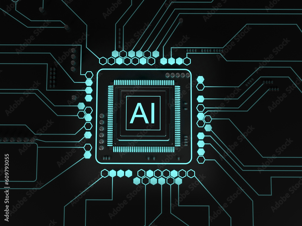 Artificial Intelligence Ai 3d Rendering Concept Image Digital