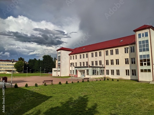 Fototapeta Naklejka Na Ścianę i Meble -  Bistrita, Liviu Rebreanu new  High School , Romania,2020