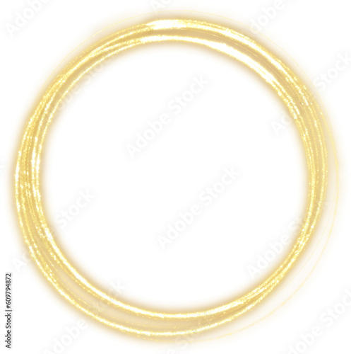 Golden Glitter Circle Frame