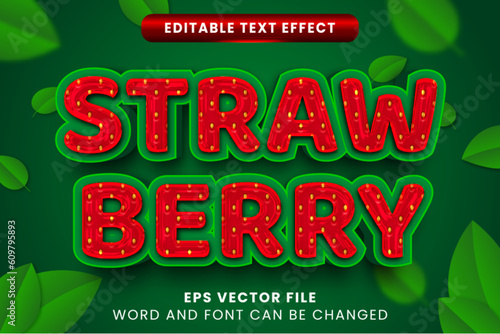 silky strawberryeditable vector text effect