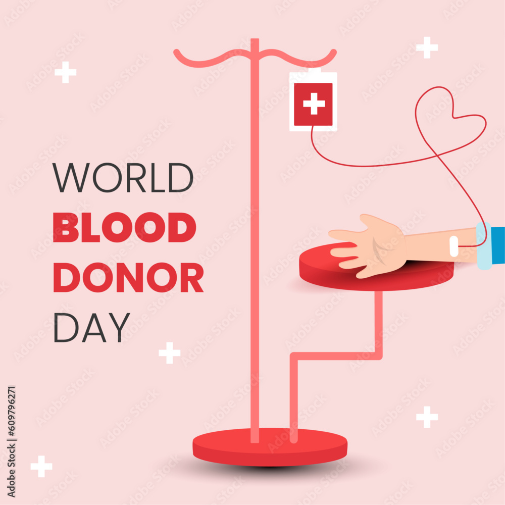 World Blood Donor Day concept. Give blood save life. Blood