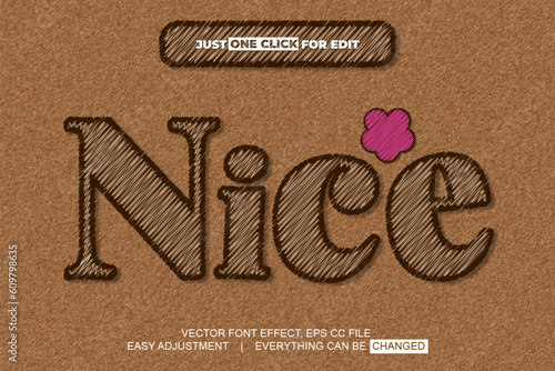 Yarn Style Vector Text Effect Editable