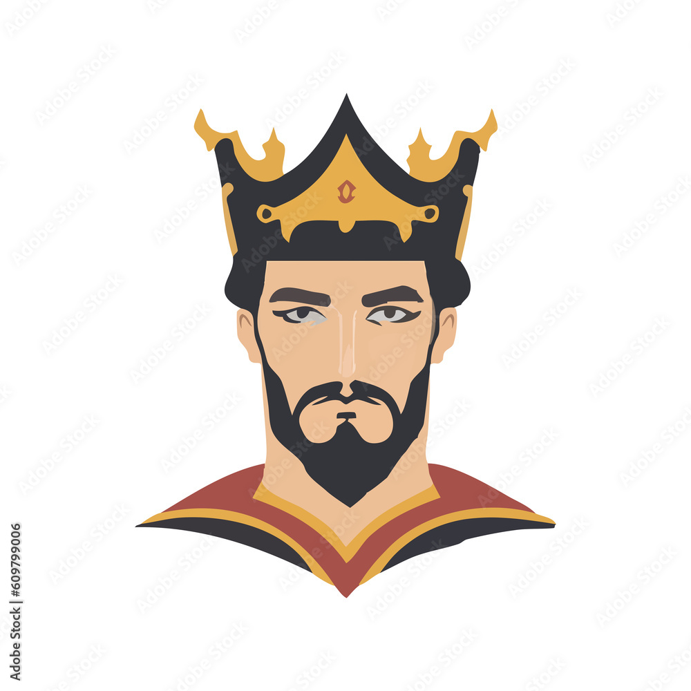 Portrait of a King wearing crown vector illustration