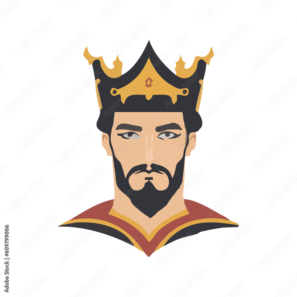 Portrait of a King wearing crown vector illustration Portrait of a King wearing crown vector illustration