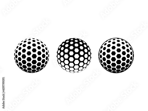 Silhouette of golf ball logo icon vector illustration 