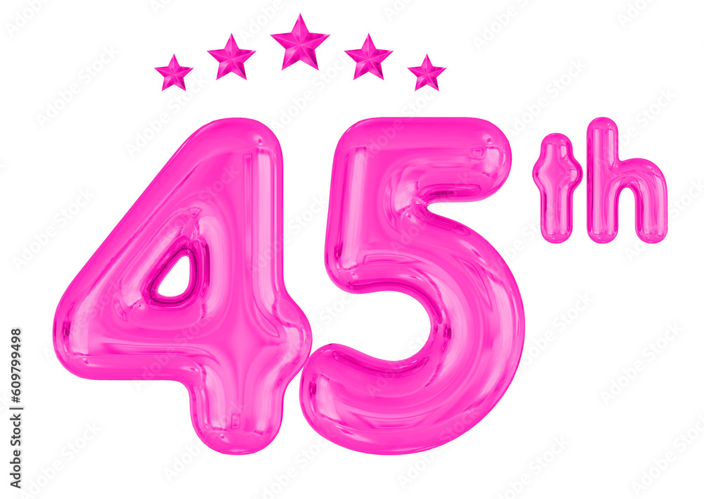 45th Anniversary Pink Balloons