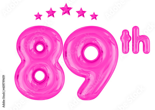 89th Anniversary Pink Balloons