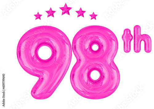 98th Anniversary Pink Balloons
