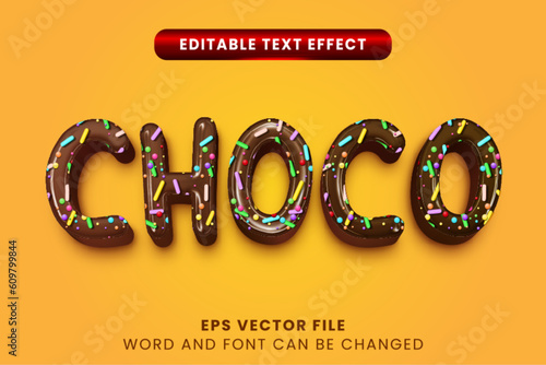3D chocolate with sprinkles editable text effect