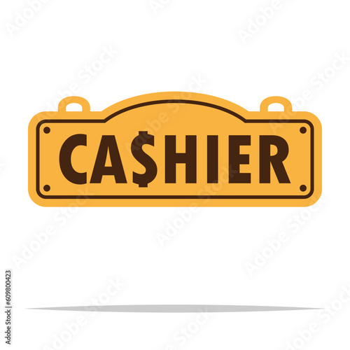 Cashier sign vector isolated illustration