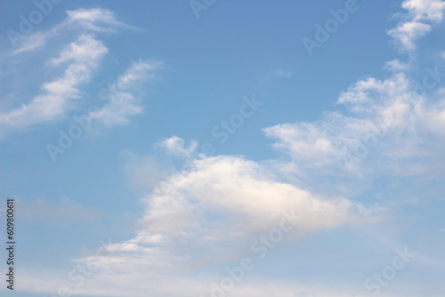 Blank sky surface with small clouds