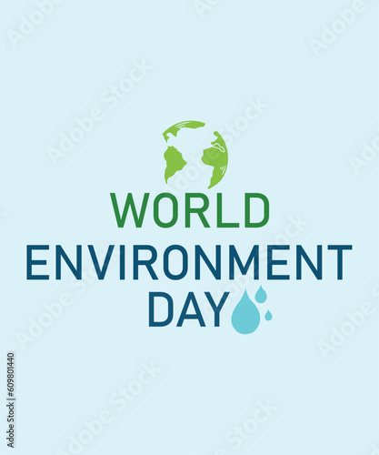 world earth day text with earth and water drop vector illustration