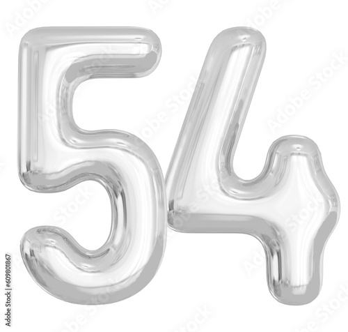 54 Silver Balloons Number 