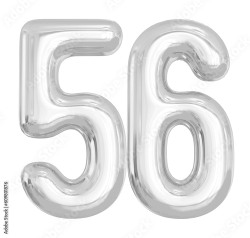 56 Silver Balloons Number 