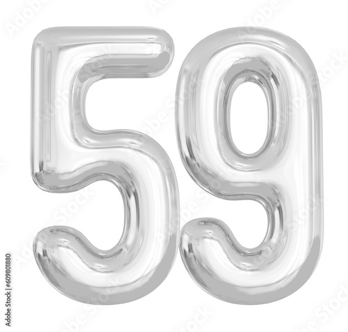 59 Silver Balloons Number 