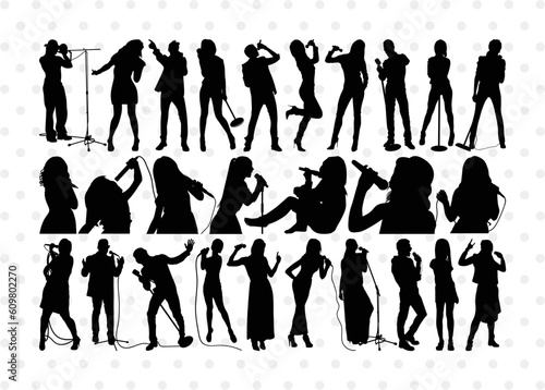 Singer Silhouette, Singer SVG, Singing People Svg, Singer Women Svg, Singer Man Svg Bundle, SB00135