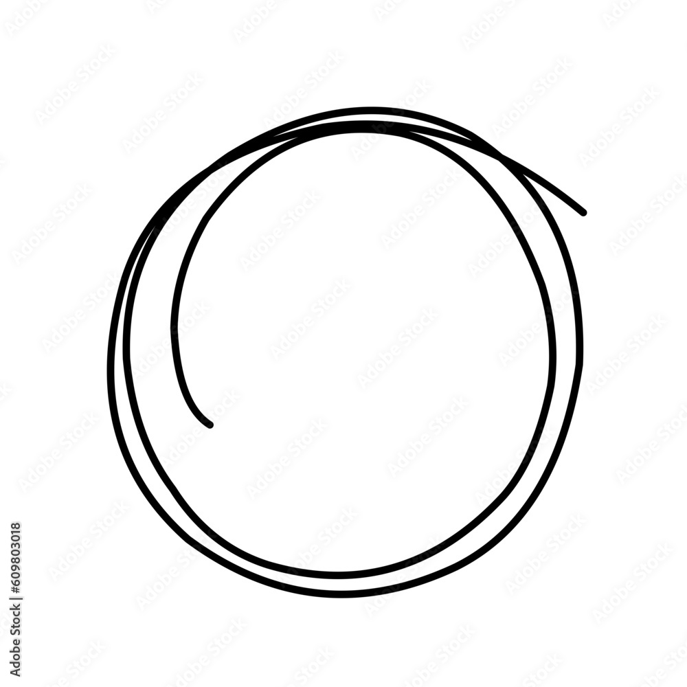 Hand drawn circle line sketch. Vector circular doodle round circle for note message sign design element Hand drawn circle line sketch. Vector circular doodle round circle for note message sign design element