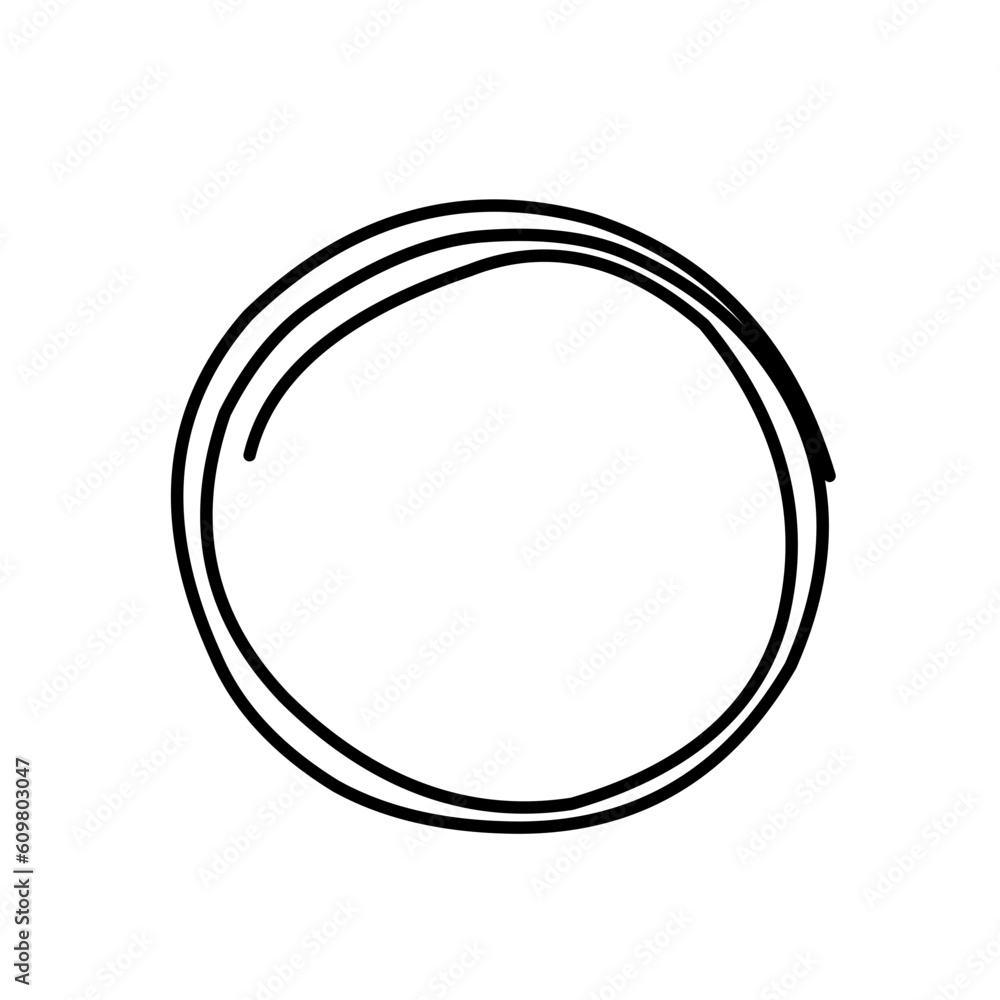 Hand drawn circle line sketch. Vector circular doodle round circle for note message sign design element Hand drawn circle line sketch. Vector circular doodle round circle for note message sign design element