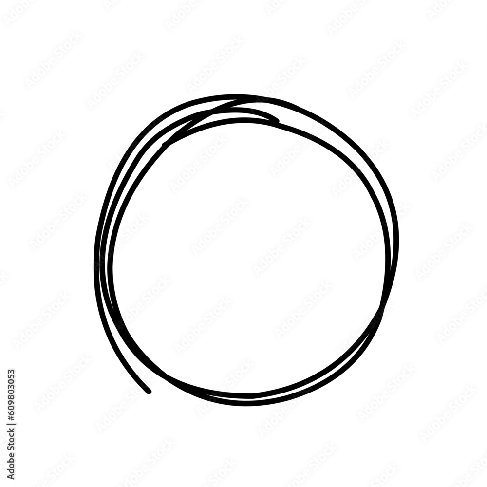 Hand drawn circle line sketch. Vector circular doodle round circle for note message sign design element Hand drawn circle line sketch. Vector circular doodle round circle for note message sign design element