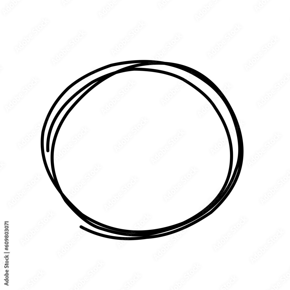Hand drawn circle line sketch. Vector circular doodle round circle for note message sign design element Hand drawn circle line sketch. Vector circular doodle round circle for note message sign design element