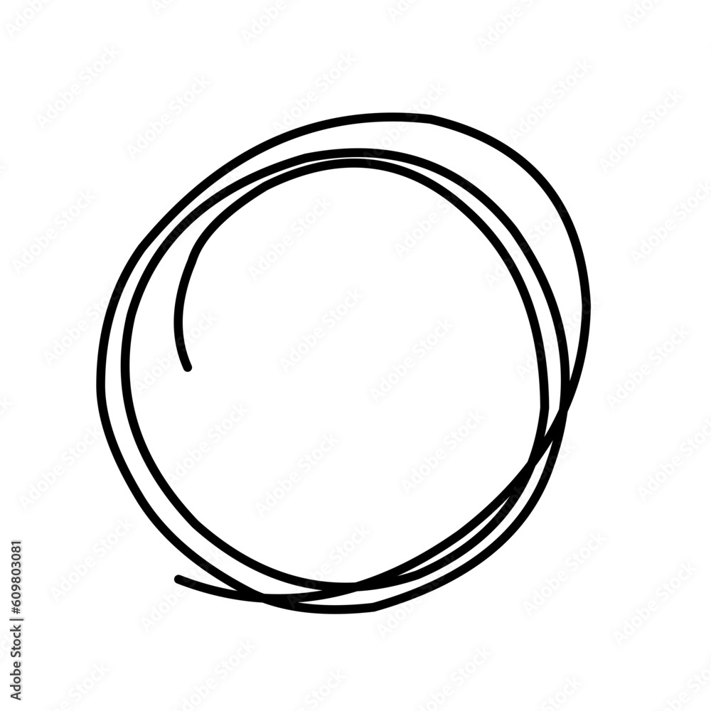 Hand drawn circle line sketch. Vector circular doodle round circle for note message sign design element Hand drawn circle line sketch. Vector circular doodle round circle for note message sign design element