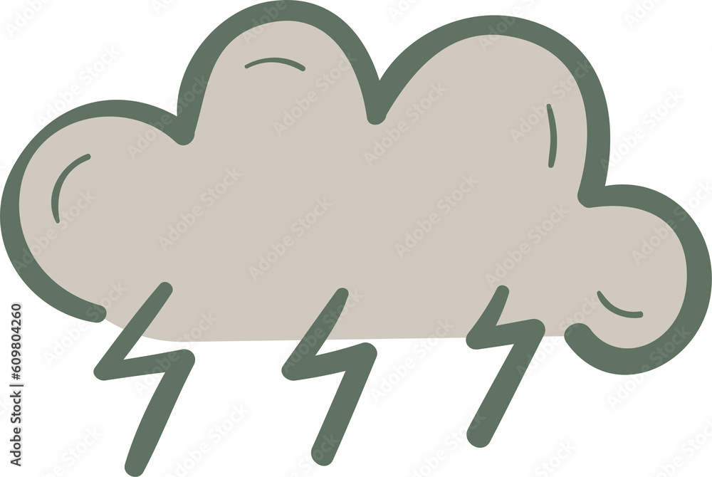 Cloud storm hand drawn filled outline style Cloud storm hand drawn filled outline style